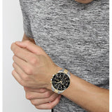 Hugo Boss Admiral Chronograph Black Dial Two Tone Steel Strap Watch for Men - 1513908