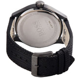 Hugo Boss Aeroliner Chronograph Black Dial Black Leather Strap Watch For Men - 1513086