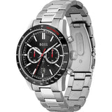 Hugo Boss Allure Chronograph Black Dial Silver Steel Strap Watch for Men - 1513922