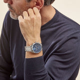 Hugo Boss Champion Chronograph Blue Dial Silver Steel Strap Watch for Men - 1513818