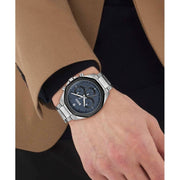 Hugo Boss Cloud Chronograph Blue Dial Silver Steel Strap Watch For Men - 1514015