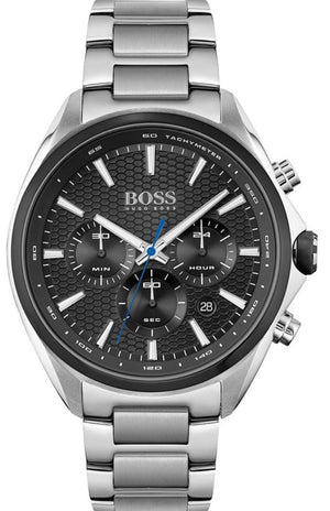 Hugo Boss Montre Distinct Black Dial Silver Steel Strap Watch for Men - 1513857