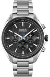 Hugo Boss Montre Distinct Black Dial Silver Steel Strap Watch for Men - 1513857