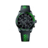 Hugo Boss Aeroliner Chronograph Black Dial Green Rubber Strap Watch For Men - HB1512847