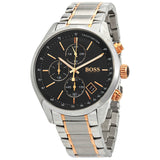 Hugo Boss Grand Prix Black Dial Two Tone Steel Strap Watch for Men - 1513473