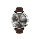 Hugo Boss Grand Prix Grey Dial Brown Leather Strap Watch for Men -  1513476