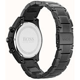 Hugo Boss Grand Prix Black Dial Black Steel Strap Watch for Men - 1513676