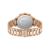 Hugo Boss Carnation Chronograph Gold Dial Gold Steel Strap Watch for Women - 1502592