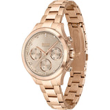 Hugo Boss Carnation Chronograph Gold Dial Gold Steel Strap Watch for Women - 1502592