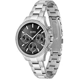 Hugo Boss Hera Black Dial Silver Steel Strap Watch for Women - 1502593