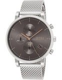 Hugo Boss Integrity Chronorgaph Grey Dial Silver Mesh Bracelet Watch for Men - 1513807