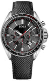 Hugo Boss Driver Black Dial Black Leather Strap Watch for Men -1513087