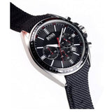 Hugo Boss Driver Black Dial Black Leather Strap Watch for Men -1513087