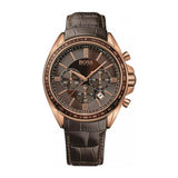 Hugo Boss Driver Chronograph Brown Dial Brown Leather Strap Watch For Men - HB1513093