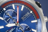 Hugo Boss Globetrotter Blue Dial Silver Steel Strap Watch for Men - 1513823