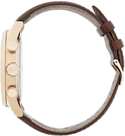 Hugo Boss Navigator Chronograph Grey Dial Brown Leather Strap Watch for Men - 1513496
