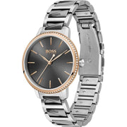 Hugo Boss Signature Grey Dial Silver Steel Strap Watch for Men - 1502569