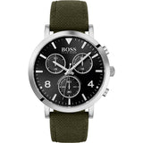 Hugo Boss Vesada Grey Dial Green Nylon Strap Watch for Men - 1513692