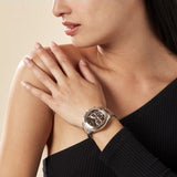 Hugo Boss Novia Chronograph Brown Dial Two Tone Steel Strap Watch for Women - 1502617