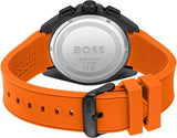 Hugo Boss Volane Chronograph Black Dial Orange Silicone Strap Watch for Men - 1513957