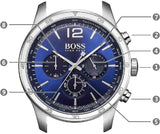 Hugo Boss Professional Chronograph Blue Dial Blue Silicone Strap Watch for Men - 1513526