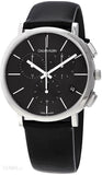 Calvin Klein Posh Black Dial Black Leather Strap Watch for Men - K8Q371C1