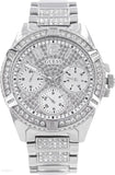 Guess Frontier Diamonds Silver Dial Silver Steel Strap Watch For Women - W1156L1