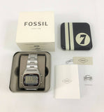 Fossil Retro Digital Silver Dial Silver Steel Strap Watch for Men - FS5844