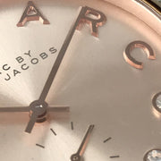 Marc Jacobs Baker Rose Gold Dial Grey Leather Strap Watch for Women - MBM1400