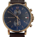 Tommy Hilfiger Daniel Blue Dial Brown Leather Strap Watch for Men - 1710418