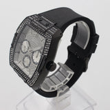 Guess Phoenix Multifunction Crystals Silver Dial Black Steel Strap Watch For Men - GW0094G3