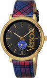 Versace V-Circle The Clans Edition Black Dial Red & Blue Leather Strap Watch for Women - VEBQ00218