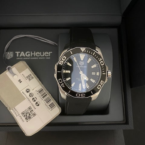 Tag Heuer Aquaracer Black Dial Black Rubber Strap Watch for Men