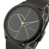 Calvin Klein Minimal Black Dial Black Mesh Bracelet Watch for Women - K3M224X1