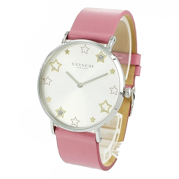 Coach Perry White Dial Pink Leather Strap Watch for Women - 14503243