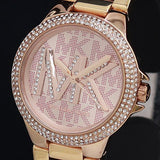 Michael Kors Camille Three Hand Rose Gold Dial Rose Gold Steel Strap Watch For Women - MK7197