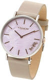 Coach Perry Mother of Pearl Dial Light Grey Leather Strap Watch for Women - 14503245