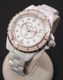 Chanel J12 Quartz Diamonds Ceramic White Dial White Steel Strap Watch for Women - J12 H4466