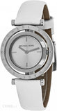 Michael Kors Averi Silver Dial White Leather Strap Watch for Women - MK2524