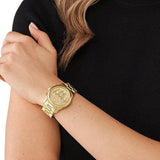 Michael Kors Runway Chronograph Gold Dial Gold Steel Strap Watch For Women - MK7323