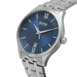 Hugo Boss Governer Blue Dial Silver Steel Strap Watch for Men - 1513487