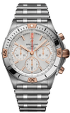 Breitling Chronomat B01 42 White Dial Silver Steel Strap Watch for Men - IB0134101G1A1