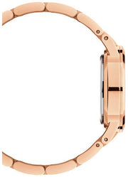 Daniel Wellington Iconic Link Black Dial Rose Gold Steel Strap Watch for Women - DW00100210