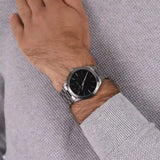 Michael Kors Slim Runway Quartz Black Dial Grey Steel Strap Watch For Men - MK1044