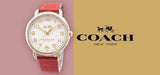 Coach Delancey Ivory Dial Orange Leather Strap Watch for Women - 14502719