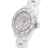 Chanel J12 Quartz Diamonds Pink Dial White Steel Strap Watch for Women - J12 H5513