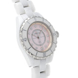 Chanel J12 Quartz Diamonds Pink Dial White Steel Strap Watch for Women - J12 H5513