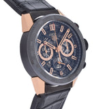 Tag Heuer Carrera Automatic Chronograph Steel & Gold Dial Black Leather Strap Watch for Men - CBG2050.FC6426