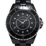 Chanel J12 Quartz Diamonds Black Dial Black Steel Strap Watch for Women - J12 H5701