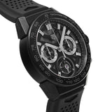 Tag Heuer Carrera Chronograph Tourbillion Titanium Carbon Black Dial Black Rubber Strap Watch for Men - CAR5A8W.FT6071